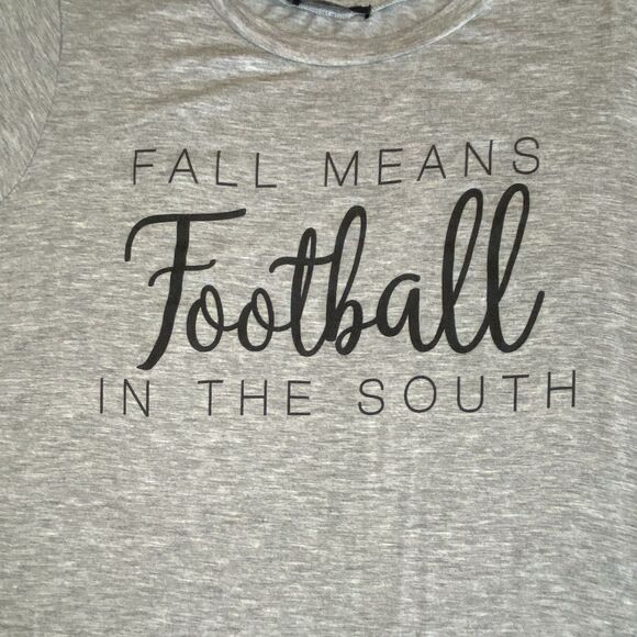 Fall Means Football in the South Short Sleeve Womens T-shirt size L - Picture 6 of 16